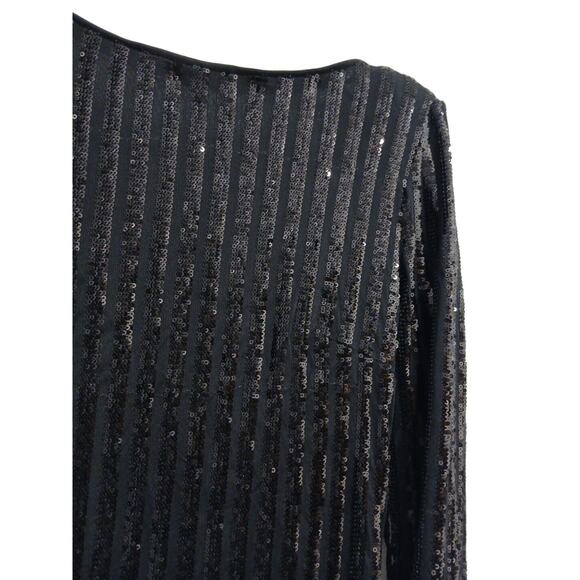 Forever 21 Black Sequin Bodycon Mini Dress Sz S SPARKLE Party Holiday New Years - Picture 6 of 16